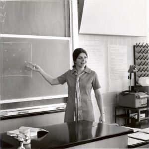 Sister Loretta Dauwe, pictured here teaching physics