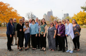 WRAC staff and volunteers with the architect team (Bostwick Design Partnership) and construction team (Regency Construction) on the property where the heritage center will be constructed.