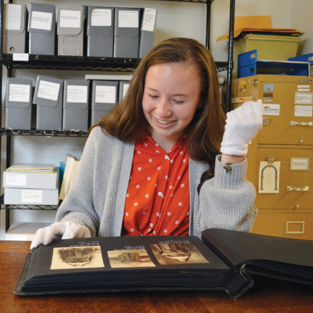 Student Studying in Archive Room