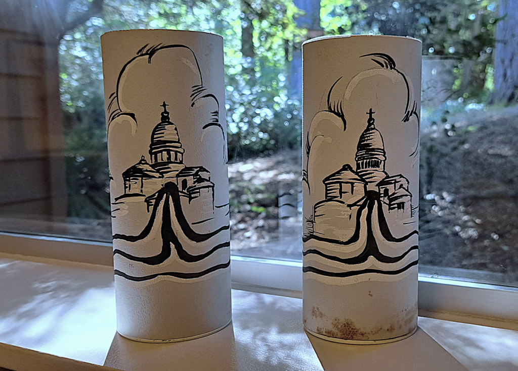 Sister Nathalie's hand-painted ballot boxes